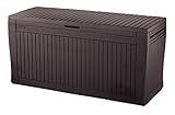 Keter Baule Comfy 270L, Finitura Effetto Legno, Marrone, ECOM Pack, 116,7 x 44,7 x 57 H Cm