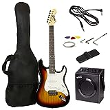 RockJam RJEG02-SK-SB Kit completo per chitarra elettrica Marrone/Bianco (SunBurst)