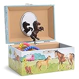 JewelKeeper - Portagioie Carillon per Ragazze con Cavallo Roteante, Design a Stalla - Musica di Home...