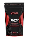 XTRAZE® L- Glutammina in Polvere 500 g, 100% Puro e Senza Sapore 100 giorni de Alto Dosaggio Vegan...