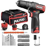 Trapano Avvitatore Batteria, PULITUO Trapano a Percussione 12V, 2 velocità, Batterie 1.3Ah,...