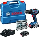 Bosch Professional Sistema 18V Trapano Avvitatore con Percussione GSB 18V-55 (incl. batteria 2x2,0...