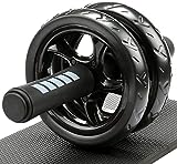 H&S Ab Abdominal Exercise Roller With Extra Thick Knee Pad Mat - Body Fitness Strength Training...
