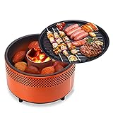 ROM Griglia a carbonella Senza Fumo BBQ Portatile con Ventola per Un Calore Veloce Outdoor Indoor...