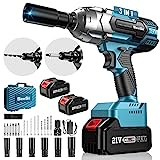 Seesii Avvitatore a Impulsi Brushless, 650Nm Avvitatori a Massa Battente con 2x4.0Ah Batteria,...