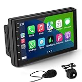 Autoradio 2 Din Compatibile Apple CarPlay, X-REAKO MP5 Autoradio Touch Screen 7 Pollici con...