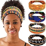4 pezzi Fasce africane Fascia da yoga estensibile larga annodata fascia per capelli africana...