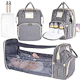 Borsa Zaino Fasciatoio, Zaino Mamma Grande con Lettino Pieghevole, Materassino Fasciatoio, Cinghie...