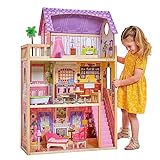 KidKraft Casa delle Bambole in Legno Kayla per Bambole di 30 cm con Accessori e Mobili Inclusi, Casa...