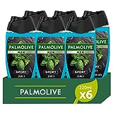 Palmolive bagnoschiuma Men Sport 3 in 1 con oli essenziali 6x220 ml | Docciacshiuma per uomo | Gel...