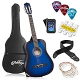 Ashthorpe - Kit base per chitarra acustica per principianti, 96,5 cm, colore: Blu