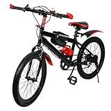 WSIKGHU Mountain bike 20', bicicletta per bambini con parafanghi, a 7 marce, per ragazzi e ragazze,...
