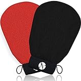 2×Guanto esfoliante-Nouméro-DUO, LEVEL 2 et 3-Black & Red-Pelle mista e resistente-Guanto per...