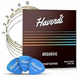 HAVENDI® Corde per chitarra acustica – Qualità del suono brillante in acciaio per chitarra...