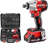 Brushless Trapano Avvitatore a Impulsi Attacco 1/4' a Batteria,TEENO avvitatore a percussione,2 x 20...