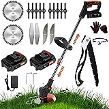 Tagliabordi a Batteria 21V Decespugliatore Elettrico con Batteria 2 Ah a 90° e Caricatore, con 4...