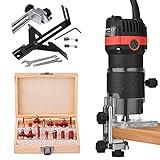 Yontwe Router portatile da 800 W 6.5 mm 30000 giri/min Router portatile fai-da-te Router compatto...