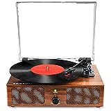 Giradischi in vinile Bluetooth con altoparlanti integrati e trasmissione a cinghia USB, fonografo...