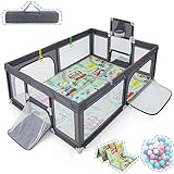 LIFEZEAL Box Pieghevole per Bambini, 207x165x68, Recinto neonato in Tessuto Oxford e Rete...