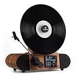 AUNA Verticalo DAB - Giradischi Piatto, Tuner VHF USB BT AUX, Retrò, Giradischi verticale, Stile...
