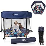 LIONELO Roel box bambini da 6 mesi fino a 15kg forma esagonale grandi dimensioni 135 x 118 x 83 cm...