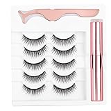 Ciglia finte magnetiche + Eyeliner liquido magnetico + Pinzette, set di strumenti per il trucco...