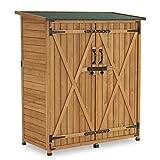 M MCombo Armadio da giardino in legno, resistente alle intemperie, piccola casetta da giardino, per...