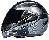 Casco Moto Modulare Bluetooth, Casco Moto Apribile Con Doppia Visiera Antiappannamento Auricolare...