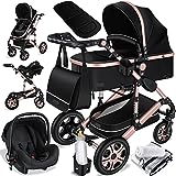 KESSER® Carrozzina Loops 3 in 1 Passeggino combinato Kit completo incl. Navicella per neonato e...