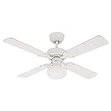 Westinghouse Ventilatore A Soffitto Vegas E27, 60 W, Finitura, Pale In Bianco, Pino Chiaro, 41.34 x...