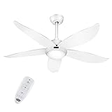 FENGYUN ELE Ventilatore da Soffitto aggiornati Luci di pale reversibili, Ventilatore da soffitto con...