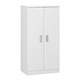 Scarpiera a due ante, mobile ausiliario, modello base, finitura bianco lucido, misure: 55 cm...