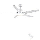 CJOY Ventilatore da Soffitto con Illuminazione e Telecomando Silenzioso, LED Lampada con Ventilatore...