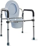GOVITA SEDIA DA COMODO COMODA WC IN ALLUMINIO 4 FUNZIONI IN 1 PIEGHEVOLE SGABELLO DOCCIA BAGNO PER...