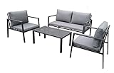Capra Group Salotto da giardino esterno SANTORINI, set composto da divano 2 posti, 2 poltrone e un...