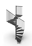 Scala a Chiocciola a Pianta Quadrata 120x120 cm. TEKLA 13 Gradini - Altezza tra i Piani 267-312 cm....