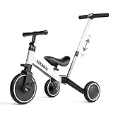 KORIMEFA 4 IN 1 Triciclo Bambini Triciclo con Maniglione di Spinta il Genitore per 1-3 Anni Ragazzi...