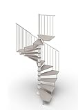 Scala a Chiocciola a Pianta Quadrata 120x120 cm. TEKLA 13 Gradini - Altezza tra i Piani 267-312 cm....