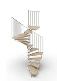 Scala a Chiocciola a Pianta Quadrata 105x105 cm. TEKLA 13 Gradini - Altezza tra i Piani 267-312 cm....