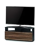 Sonorous TRD100 - Mobile porta TV angolare, 100 cm, per TV fino a 50', colore: Nero e noce