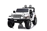 Jeep Wrangler Rubicon Macchina Elettrica 12V per Bambini 2 Posti con Telecomando Sedile in Pelle...
