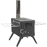 Stufa a legna per tenda, stufa portatile per tenda da campeggio con canna fumaria e strumenti per la...