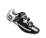 Scarpe Ciclismo per Bici da Strada Traspirante Scarpe Bici Spinning Uomo/Donna - Nero 42 EU