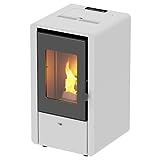 Stufa a pellet ventilata Roccaraso da 7 Kw bianca