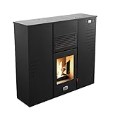 Stufa a pellet impermeabile Slim Astral 12 kW Nero Sannover