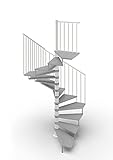 Scala a Chiocciola a Pianta Quadrata 105x105 cm. TEKLA 13 Gradini - Altezza tra i Piani 267-312 cm....