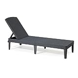 Keter Sdraio Prendi Sole da Esterno Jaipur, Cuscino non Incluso, Colore Grafite, 58 x 187.5 x 29...