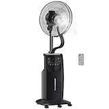 HOMCOM Ventilatore Nebulizzatore con Telecomando da 5m, Timer 12h e Oscillazione 70°, 3 Velocità,...