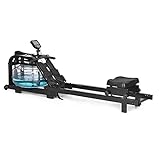 FFitness Rowing Machine Vogatore Idraulico Rematore ad Acqua Unisex con Display Resistenza Idraulica...