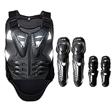 Protettori da Moto per Ginocchia+ Gilet Moto Uomo Estivo, Protettori da Moto per Torace, Protezione...